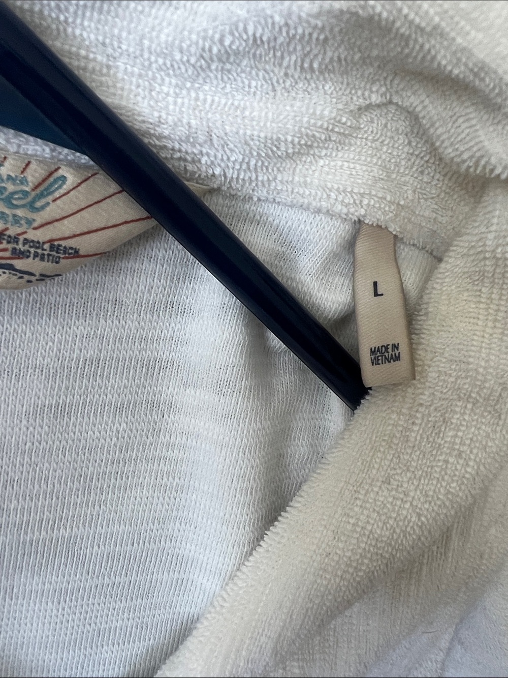 Faherty Cabana Towel Terry Surf Stripe Polo Large - Picture 5 of 8